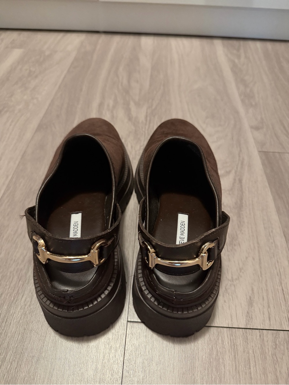 Steve Madden Erba Brown Suede Slingback Platform Clogs - Picture 4 of 6